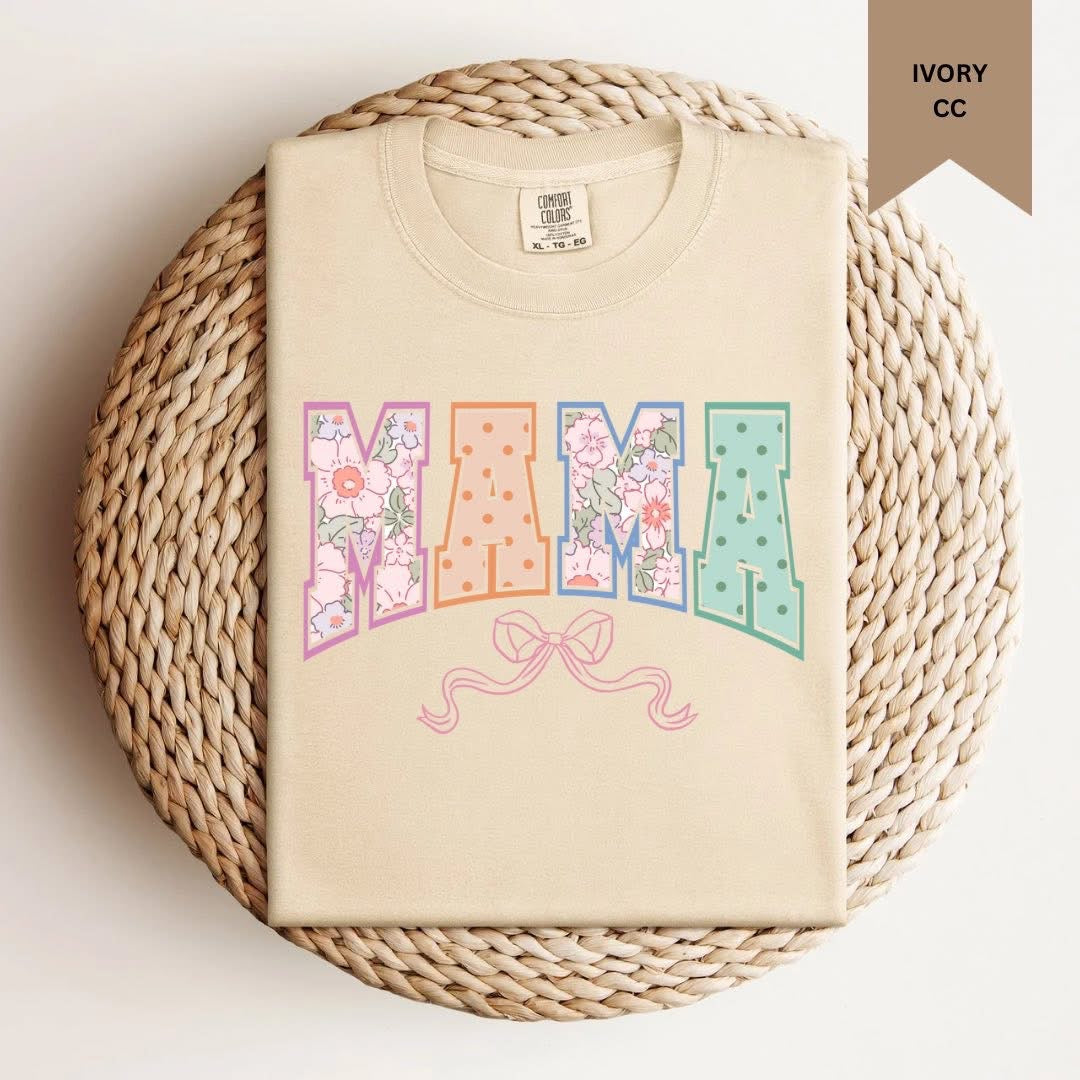 PREORDER MAMA BOW FLORAL TEE
