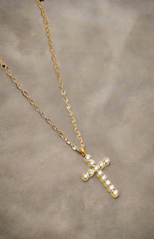 18K cross necklace